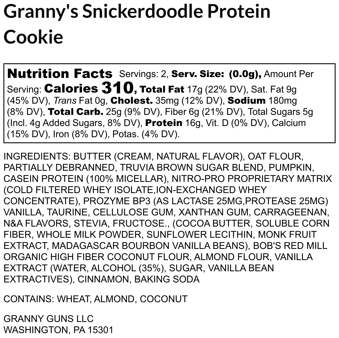 Granny's Protein Snickerdoodle